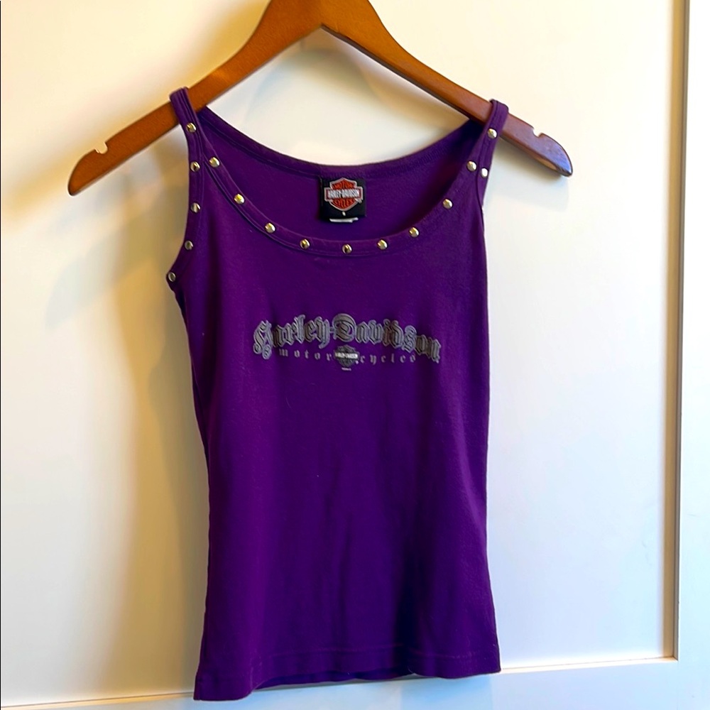 Harley-Davidson Purple Studded Women's Tank Top